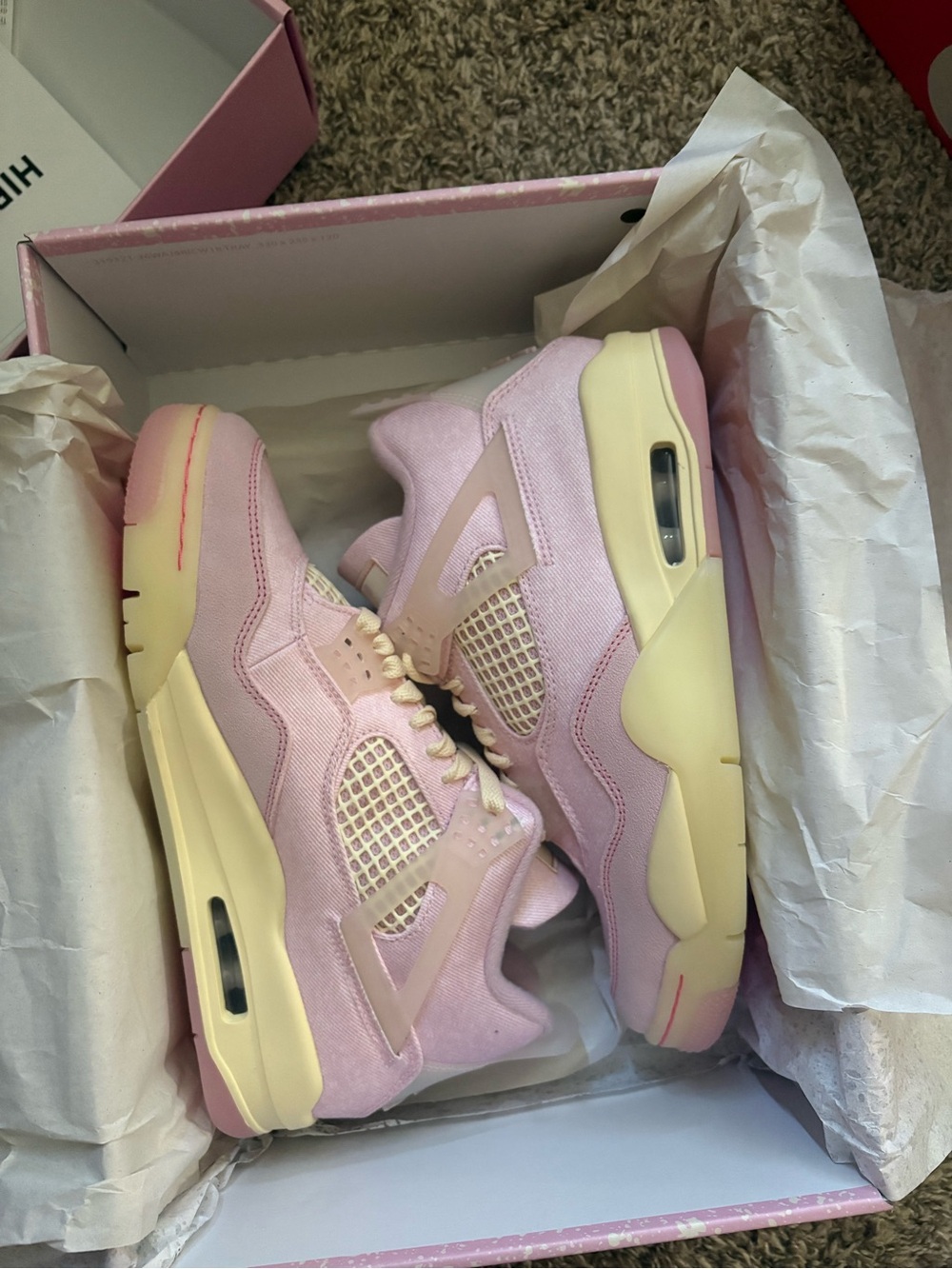 Jordan Women’s Pink and Cream Retro Sneakers